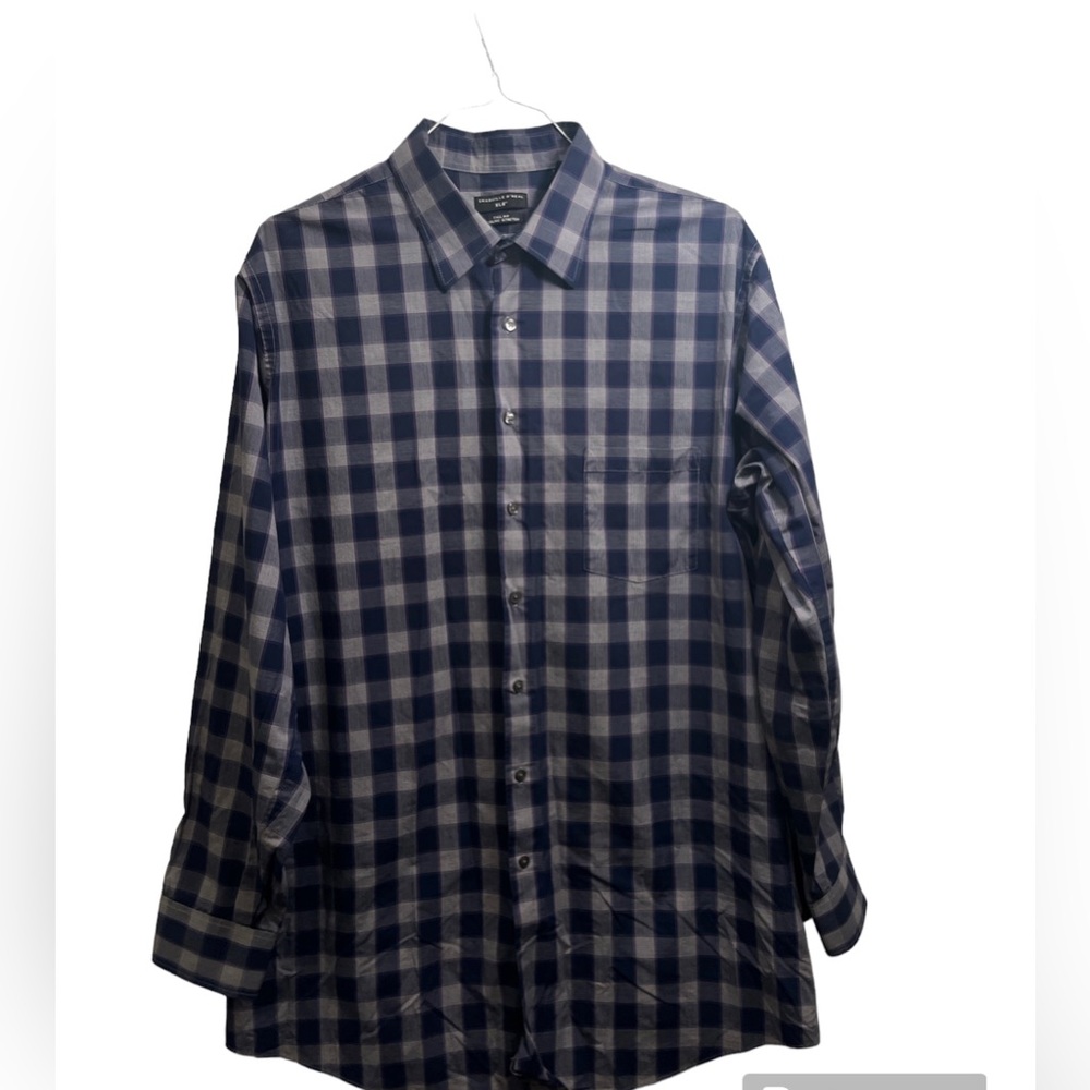 Shaquille O'Neal XLG Tall Fit Stretch Button Down Shirt MENS SZ 18‎ 36/37 EUC